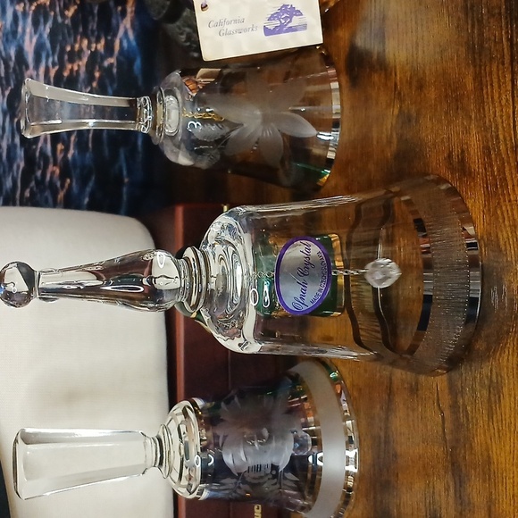 OFNAH CRYSTAL PLEATED ETCHED RIM DESIGN SILVER RIM - Picture 3 of 7